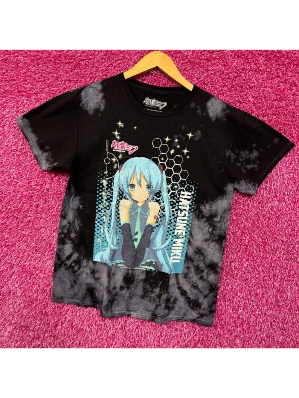 Hatsune Miku The Virtual Idol Chibi Style Anime Bleach Dye M